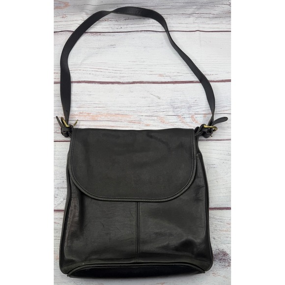 Coach Handbags - Vintage‎ Coach 4115 Whitney Flap Crossbody Shoulder Bag Black Leather Brass USA